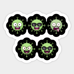 Funny Corona Virus Characters Sticker